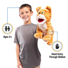 Load image into Gallery viewer, Silly Kitty Puppet, Orange (14")
