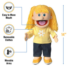 Load image into Gallery viewer, Katie, Girl Puppet, Peach Skin (14")
