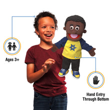 Load image into Gallery viewer, Jordan, Boy Puppet, Black (14")
