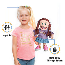 Load image into Gallery viewer, Christian Girl Puppet, God Is Love Shirt (14")

