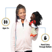 Load image into Gallery viewer, Sierra, Girl Puppet, Black (14")
