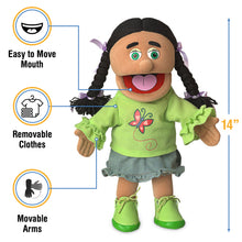Load image into Gallery viewer, Jasmine, Hispanic Girl Puppet (14")

