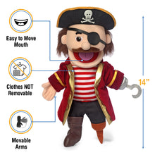 Load image into Gallery viewer, Pirate Puppet, with Peg Leg (14")
