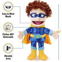 Load image into Gallery viewer, Superhero, Boy Puppet, Peach Skin (14")
