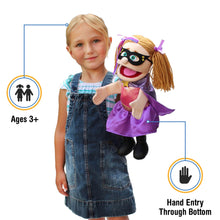 Load image into Gallery viewer, Superhero, Girl Puppet, Peach Skin (14")
